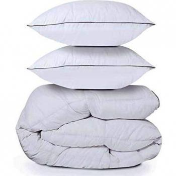 Piumino 240x260 cm in piuma d'oca 500 gr antiacaro + 2 cuscini Aela