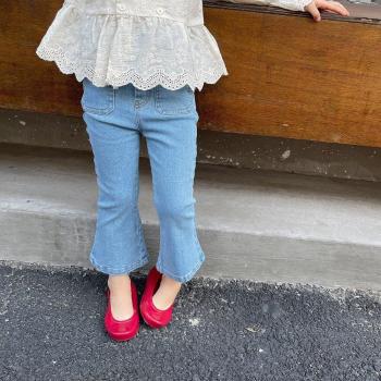 Casual Flare Split Jeans for Girls (4-7 Years)
