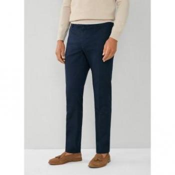 Pantaloni Navy Hackett Gmw in Lino e Cotone 32