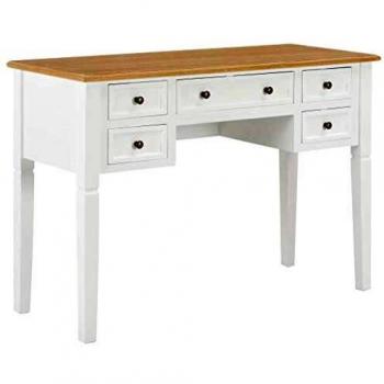 VidaXL Writing Table White 109.5x45x77.5 cm Wood