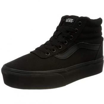 Vans Damen Ward Hi Platform – Schwarze Canvas Sneakers, EU 37