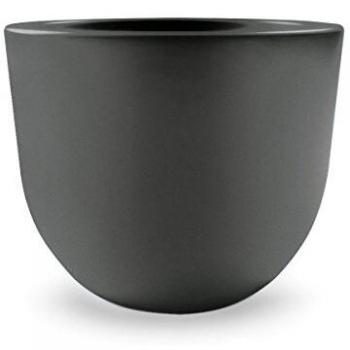 Éggy Vase Circulaire Résine 35 cm, Noir Charbon