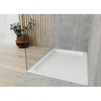 Receveur de douche Kaldewei 90 x 75 cm, blanc, hauteur 6,5 cm, avec support
