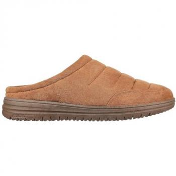 Skechers Relaxed Fit: Murette Garvanza Microfaser Herren Hausschuhe Beige
