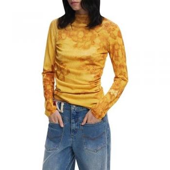 Desigual Rollkragenpulli Ottawa 25WWJF38 – Gelb, Lässiger Schnitt