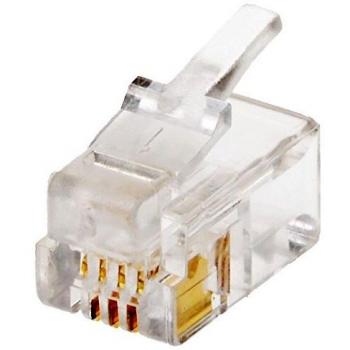 Helos Spina 4 Poli RJ10 Placcata 100 Unità