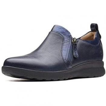 Clarks Un Adorn Zip, Mocassini Donna, Blu (Navy Combi-), 38 EU