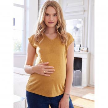 T-shirt grossesse VERTBAUDET safran à col en V