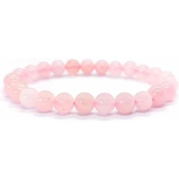 Bracelet Quartz Rose Boule De 8Mm Pierre Naturelle De Qualité Pour Homme, Femme Et Couple