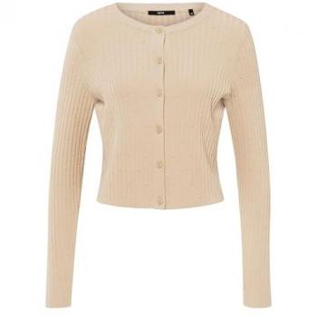 Zero Rundausschnitt Strickjacke in Beige