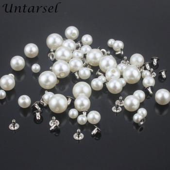 Ivory White Pearl Studs for Leathercraft Projects