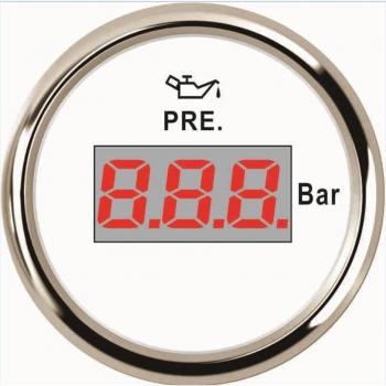 Panel Digital de Medición de Presión de Aceite 0‑10 bar con Bisel Inox