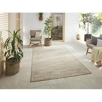 Teppich ELLE DECORATION Mèlange Teppiche Gr. B: 80 cm 1 St., 5 mm, L: 150 cm, braun (braun, beige) Flachgewebe, In-& Outdoor, Modern, Wendeteppich, Balkon, Wohnzimmer
