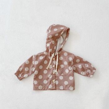Abrigo para niños y niñas, un solo pecho, tonos pastel (marrón claro, albaricoque), con protección solar, vestimenta ligera, modelo E5011, colección otoño-invierno 2022