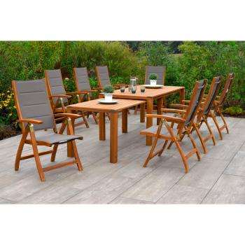 Acapulco 9tlg. Flex Ausziehtisch Gartenmöbelset