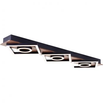 Brilliant Maureen LED Deckenleuchte 36W 3900lm Schwarz-Braun eckig