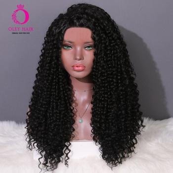 Peluca de Cosplay Rizada 20-24 Pulgadas Color Negro con Reflejos Rubios