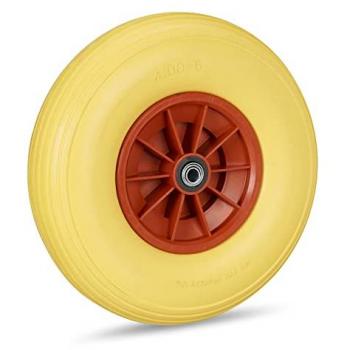 Relaxdays Schubkarren‑Rad 4,0–6 Zoll – robustes Gelber‑Roter Ersatzrad, 3 Adapter
