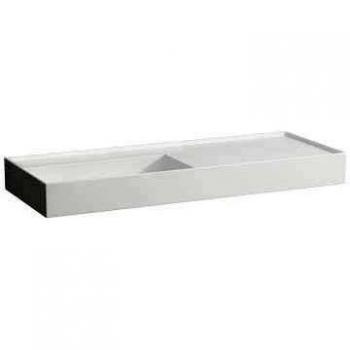 Lavabo bajo encimera Kartell 1200 x 460 mm, balda derecha, color gris mate, Laufen, sin agujero para grifo