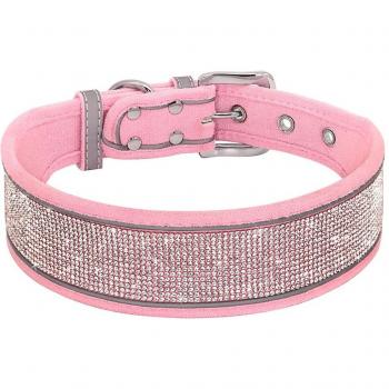 Sparkling Leather Dog Collar for Small to Large Breeds