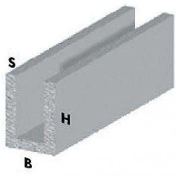 Profil U Aluminium 100 cm H 10x15x1 mm