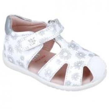 Chicas elegantes: sandalias básicas florales Blanco B050
