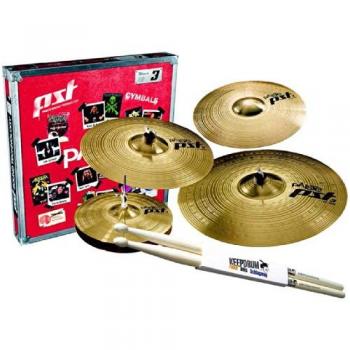 Paiste Schlagzeug PST3 Beckenset 14-16-20 mit 14Cr und Sticks