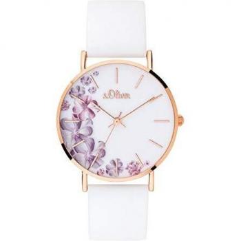 S.oliver so‑3706 pq analog uhr – damennadel, quarz, silikonschlaufe
