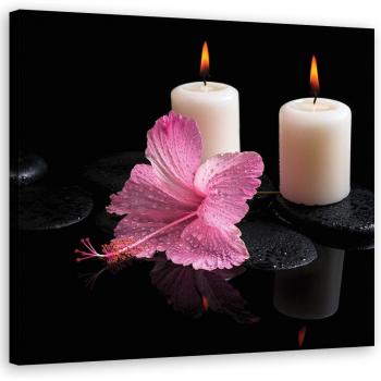Cuadro Decorativo Vela Rosa 30x30