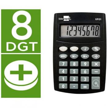 Calculadora de Bolso Liderpapel XF01 8 dígitos preta 99x64x9 mm
