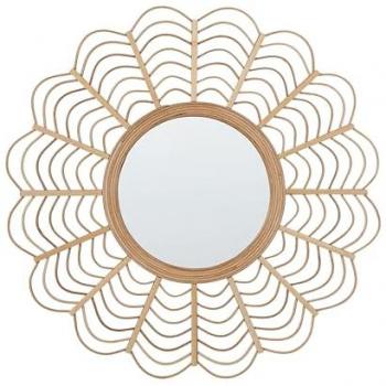 Miroir suspendu en bambou 60 cm marron