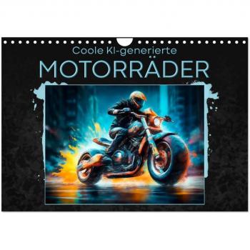 Coole KI-generierte MOTORRÄDER (Wandkalender 2025 DIN A4 quer) CALVENDO Monatskalender