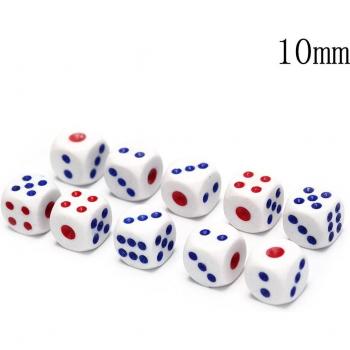 Dés D6 standard 10mm en acrylique