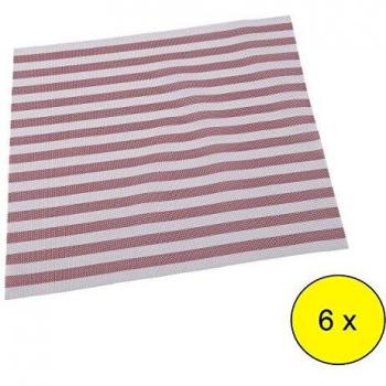Set de 6 Manteles Individuales Rojos 30x45 cm