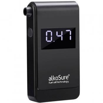 Éthylomètre AlkoSure Noir Mat 0‑4 ‰ – Interface Graphique