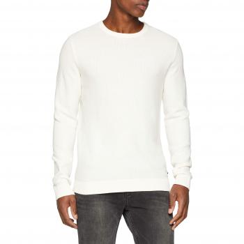 Pulóver de punto estructurado Jack & Jones en gris Jet Stream para hombres, talla X-Small