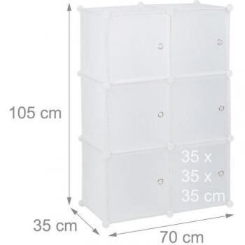 Armoire modulable en plastique avec 6 portes