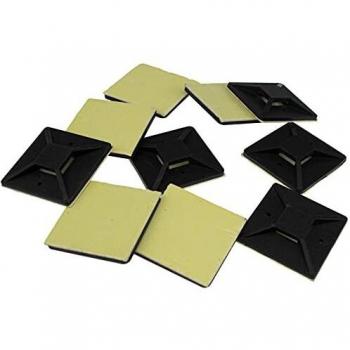 10mm x 40mm Heavy Duty Black Self Adhesive Cable Ties [10 Pack]