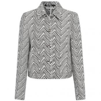 Schwarzer Marc Aurel Jacke mit Fischgrat‑Blow‑Up‑Jacquard, 38