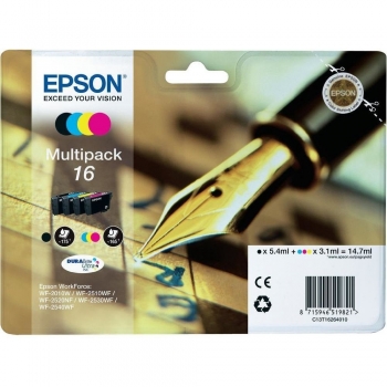 Epson Durabrite Ultra 16 – Cartouches d'Encre Origines (Noir, Cyan, Magenta, Jaune)