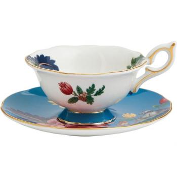 Taza de té con plato Wedgwood Wonderlust Zafiro
