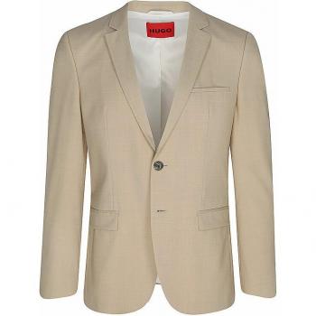 Slim Fit 2‑Knopf Sakko mit Pattentaschen – Hugo Modell Arti232X, Beige, Größe 46