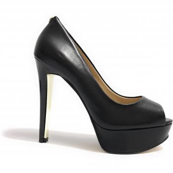 Passione in Piedi: Guess Scarpe Donne Tacco Alto Opentoe Pelliccia Nero