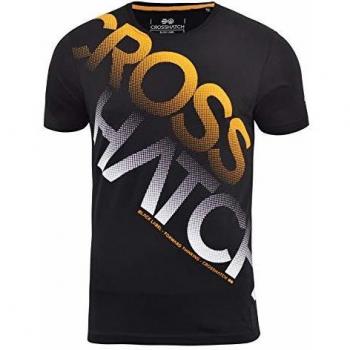 Crosshatch Men's Short Sleeve Crew Neck T-Shirt Letterman (XXL, Black)