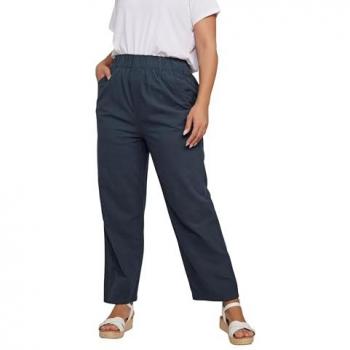 Yours Curve – Bequeme Marineblaue Hose für Plus-Size