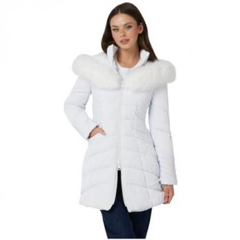 Oxana W4BL61: Classic White Down Jacket, Regular Fit