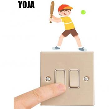 Pegatina para interruptor chico de béisbol, decoración hogar, PVC 8SS1918