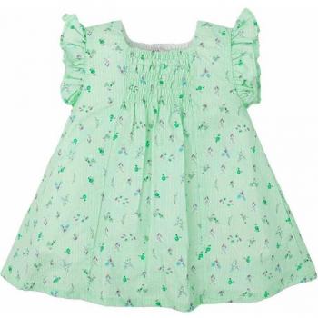 Vestido de algodón para bebé niña en color amarillo con diseño de flores