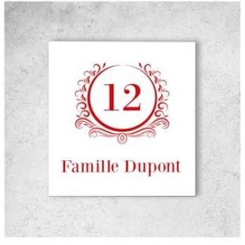 Plaque personnalisable de numéro de rue en Dibond blanc