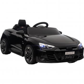 HOMCOM Kinder Elektrofahrzeug AUDI RS e-tron GT mit Fernbedienung, Sicherheitsgurt, Hupe, Musik & Scheinwerfer, bis 5 km/h, für Kinder 3-5 Jahre, Schwarz
